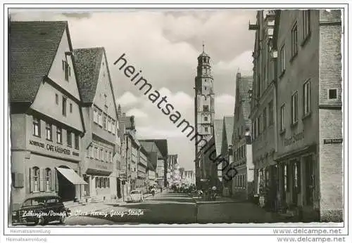 Lauingen (Donau) - Obere Herzog-Georg-Strasse - Cafe Kässmeyer - Foto-AK