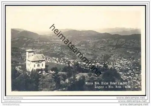 Monte Bre - Kulm Hotel - Lugano e Monte Rosa - Foto-AK 30er Jahre