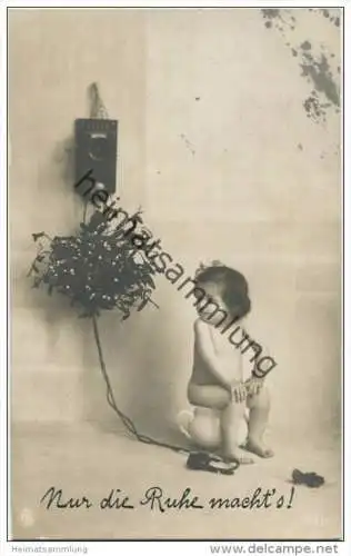 Telefon - Nur die Ruhe macht' s - auf dem Töpfchen - Telefon - Feldpost gel. 1916