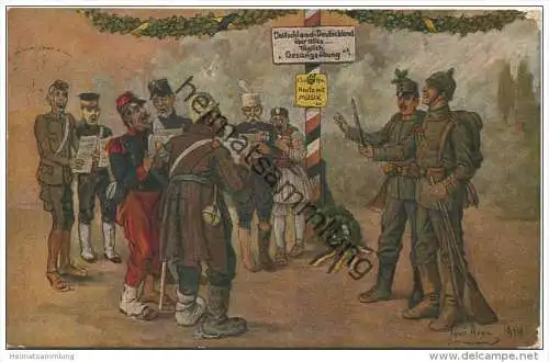 Deutschland Deutschland über alles... - Täglich Gesangsübung - signiert Toni Arom - Feldpost gel. 1916