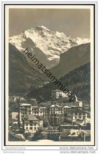 Interlaken und die Jungfrau - Foto-AK 20er Jahre