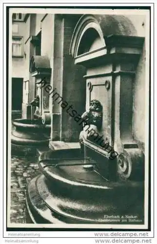 Eberbach a. Neckar - Eberbrunnen am Rathaus - Foto-AK