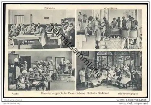 Bethel - Haushaltungsschule Eckardtshaus - Plättstube - Waschküche - Küche - Handarbeitsgruppe ca. 1930