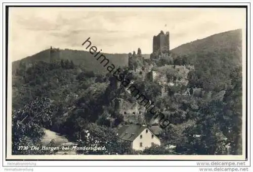 Die Burgen bei Manderscheid - Foto-AK ca. 1930