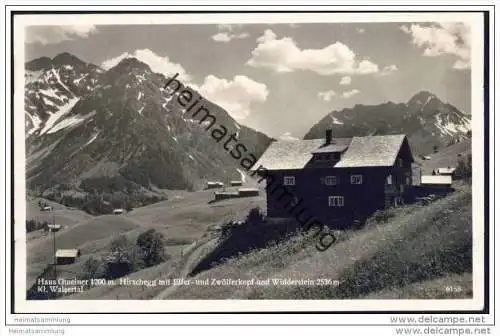 Kleinwalsertal - Hirschegg - Haus Gmeiner - Elfer- und Zwölferkopf - Foto-AK