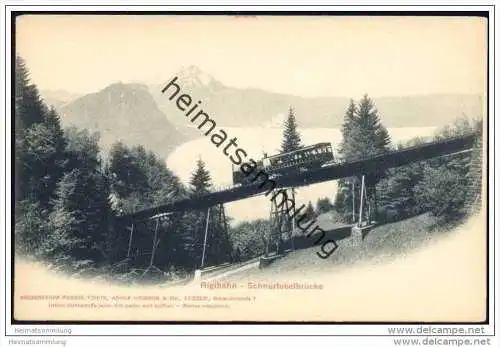 Rigibahn - Schnurtobelbrücke - Werbezudruck Seidenstoff-Fabrik-Union Adolf Grieder &amp; Cie