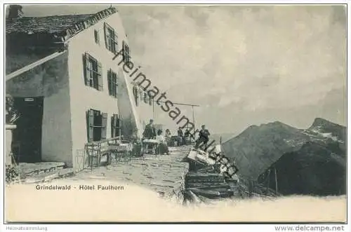 Grindelwald - Hotel Faulhorn - Werbekarte von F. L. Caillers - Vertrieb in Liverpool