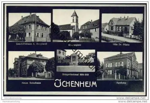 Ichenheim - Neuried - Geschäftshaus A. Burghardt - Apotheke - Villa Dr. Pflanz - Schule