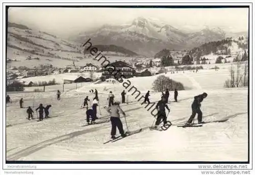 Megeve - Champ de Ski et l'Aiguille de Varan - Foto-AK 30er Jahre