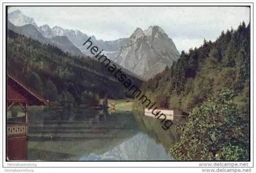 Riessersee - Blick auf die Alpspitze ca. 1920 - Naturfarbenaufnahme