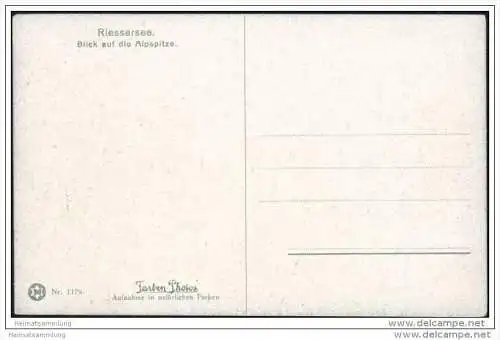 Riessersee - Blick auf die Alpspitze ca. 1920 - Naturfarbenaufnahme