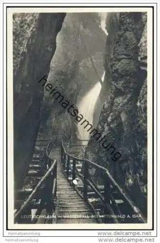 Leutaschklamm - Wasserfall - Foto-AK