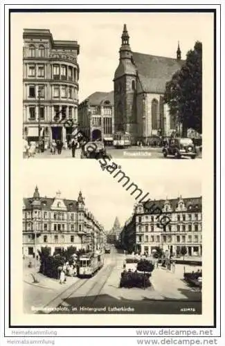 Görlitz - Brautwiesenplatz und Frauenkirche - Foto-AK 50er Jahre