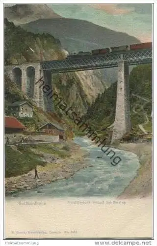 Gotthardbahn - Kerstelenbach-Viaduct bei Amsteg - Verlag E. Götz Luzern