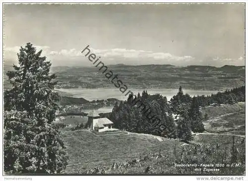 Seebodenalp - Kapelle mit Zugersee - Foto-AK Grossformat - Verlag Globetrotter Luzern