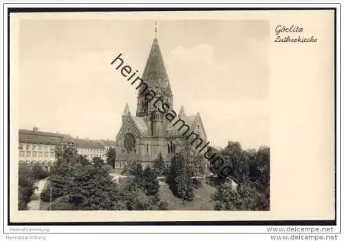 Görlitz - Lutherkirche - Foto-AK 50er Jahre