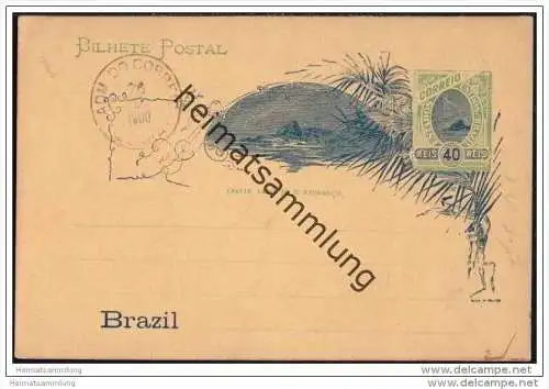 Ganzsachenkarte - Brasilien - 40 Reis - Stempel 1900 - *