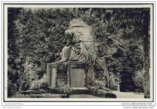 Gutach im Schwarzwald - Kriegerdenkmal - Foto-AK 30er Jahre