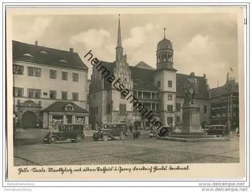 Halle - Marktplatz - Georg Friedrich Händel Denkmal - Foto-AK Grossformat
