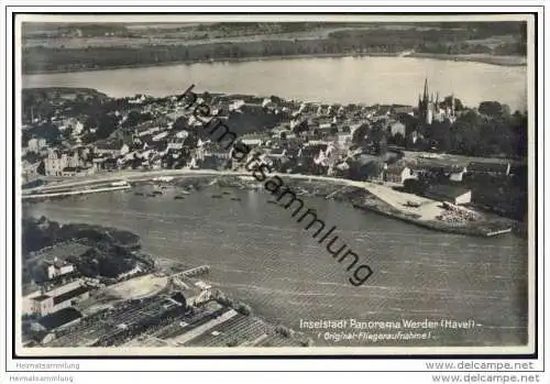 Werder - Insel-Stadt Panorama - Fliegeraufnahme - Foto-AK