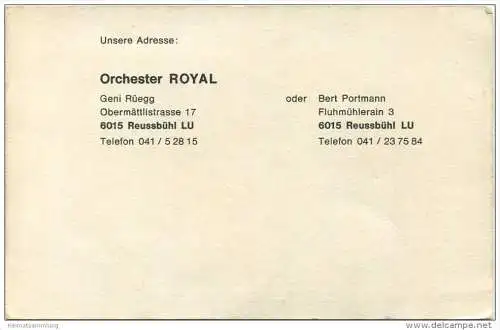 Orchester Royal Luzern - Geni Rüegg oder Bert Portmann Reussbühl