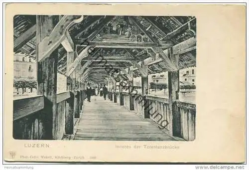 Luzern - Inneres der Totentanzbrücke - Verlag Gebr. Wehrli Kilchberg