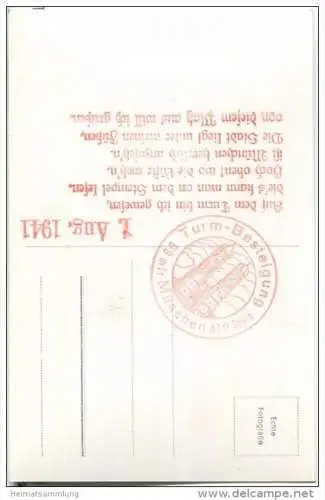 München - Blick vom Frauenturm - Foto-AK - Stempel Turm-Besteigung 1941