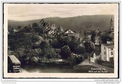 Elsterberg i. V. - Blick auf die Ruine - Foto-AK