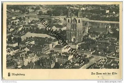 Magdeburg - Dom - Foto-AK - Luftaufnahme