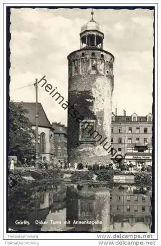 Görlitz - Dicker Turm und Annenkapelle - Foto-AK 1958