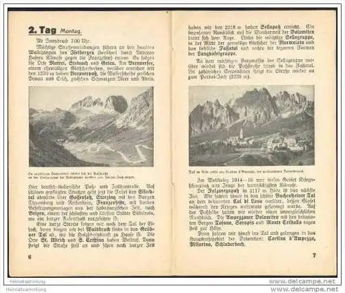 Wolffs Reisebüro Leipzig 1938 - Gesellschaftsrundreise Dolomiten Wörther See Grossglockner - 16 Seiten mit 7 Abbildungen