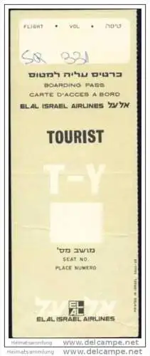 Boarding Pass - ELAL Israel Airlines
