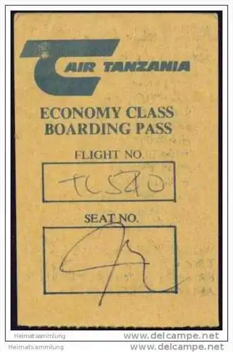 Boarding Pass - Air Tanzania