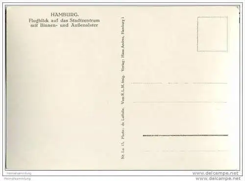 Hamburg - Stadtzentrum - Flugblick - Foto-AK Grossformat 30er Jahre