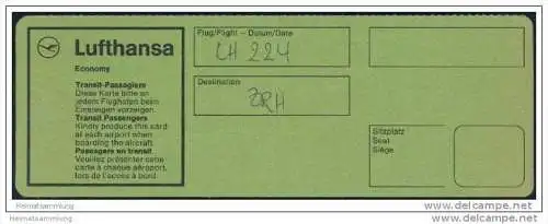 Boarding Pass - Transit - Lufthansa