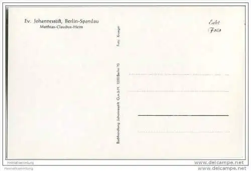 Berlin-Spandau - Ev. Johannesstift - Matthias-Claudius-Heim - Foto-AK