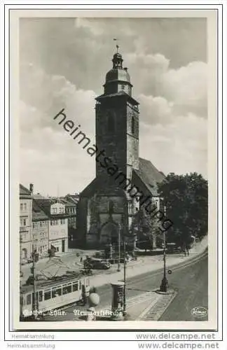Gotha - Neumarktkirche - Strassenbahn - Foto-AK