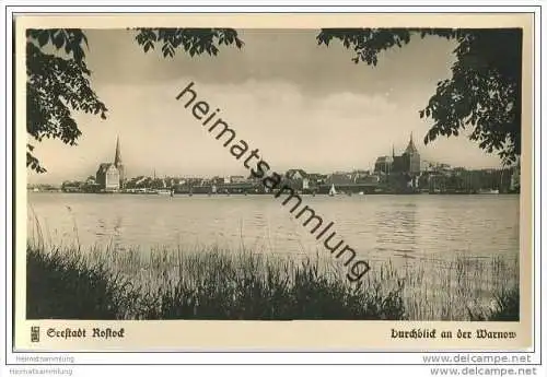 Seestadt Rostock - Warnow - Foto-AK
