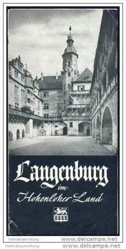 Langenburg im Hohenloher Land - Faltblatt mit 10 Abbildungen - Unterkunftsverzeichnis