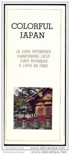 Colorful Japan 70er Jahre Faltblatt mit 22 Abbildungen - Souvenirs of Japan Faltblatt mit 26 Abbildungen - Map of Japan