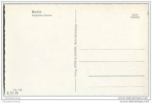 Berlin-Tiergarten - Englischer Garten - Foto-AK 50er Jahre
