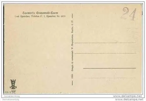 Berlin-Grunewald - Grunewald-Turm - AK 1930