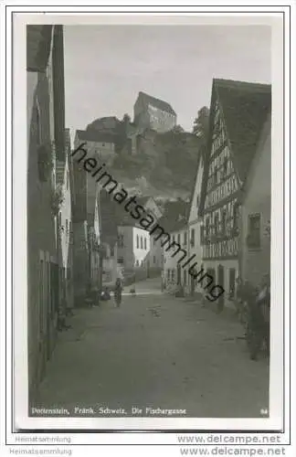 91278 Pottenstein - Die Fischergasse - Foto-AK  50er Jahre