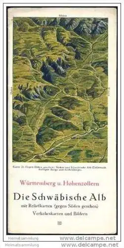 Württemberg und Hohenzollern 40er Jahre - Schwäbische Alb mit Reliefkarten - Verkehrskarten und Bildern