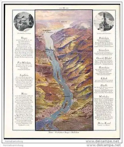 Der Rhein aus der Vogelschau 30er Jahre - von Speyer bis Emmerich in 10 Vogelschau-Bildern / Kunstmaler J. Ruep