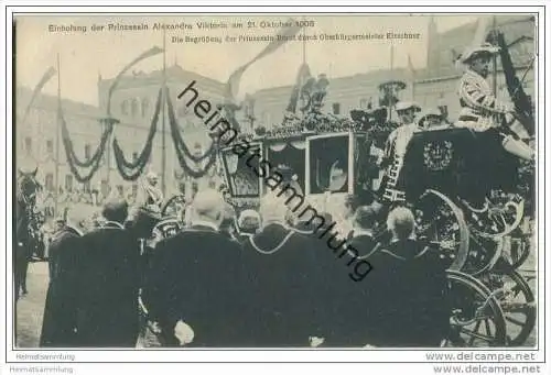 Einholung der Prinzessin-Braut - Alexandra Victoria zu Schleswig-Holstein-Sonderburg-Glücksburg 1908