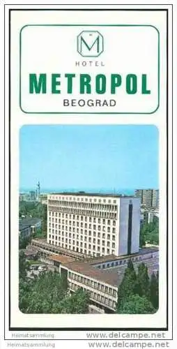Serbien - Beograd 60er Jahre - Hotel Metropol - Faltblatt mit 10 Abbildungen - Stadtplan