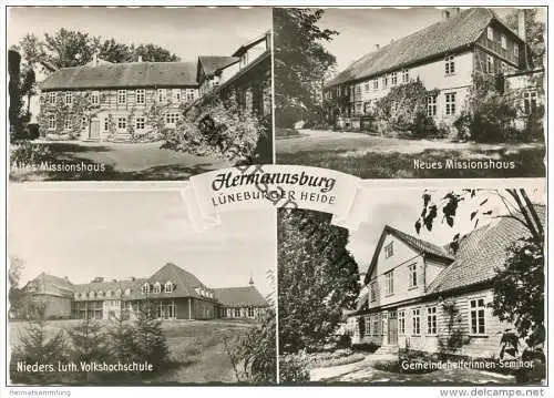 Hermannsburg - Altes und neues Missionshaus - Volkshochschule - Foto-AK Grossformat - Verlag Missionshandlung Hermannsbu