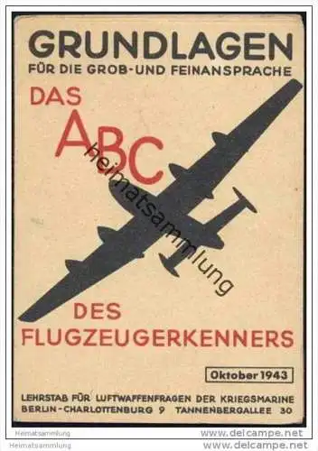 Grundlagen für die Grob- und Feinansprache - Oktober 1943 - Lehrstab für Luftwaffenfragen der Kriegsmarine