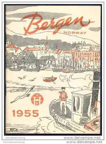Norwegen - Bergen 1955 - 66 Seiten mit vielen Illustrationen - in englischer Sprache
